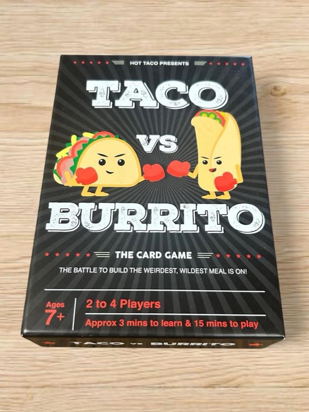 Taco vs Burrito Card Game - Black -